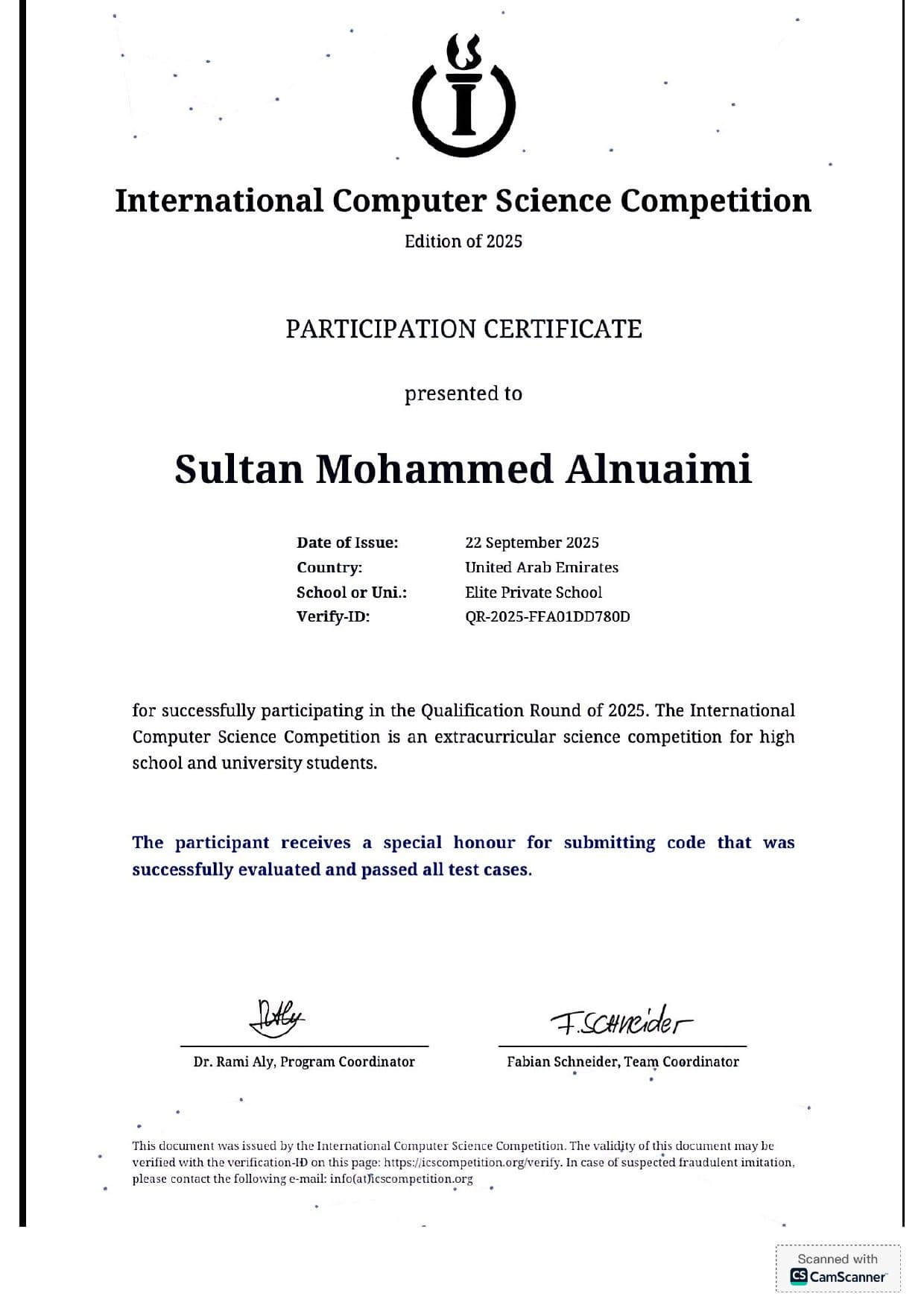 International Computer Science Competition — Qualification Round