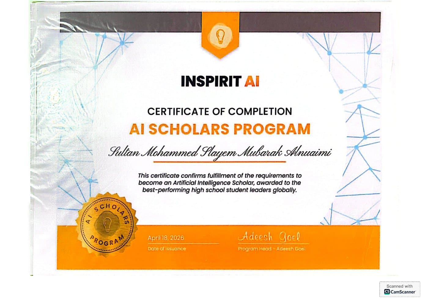 Inspirit AI Scholars Program